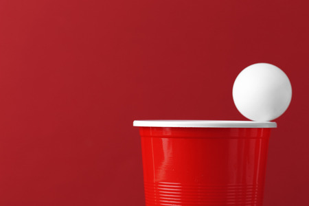 College party sport - beer pongの写真素材