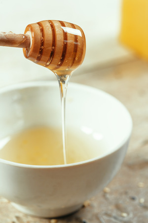 sweet honey on the tableの写真素材
