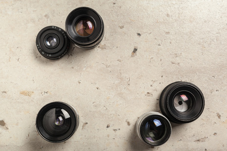 old retro film camera lensの写真素材