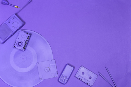Music flat lay objectsの写真素材