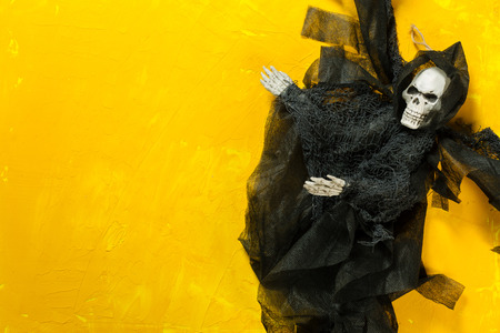 Halloween decorations on the tableの写真素材