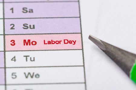 Closeup of dates on calendar pageの写真素材