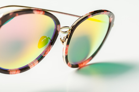 Fashion sunglasses isolated on whiteの写真素材