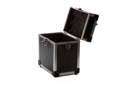Aluminum make up case isolated on white background