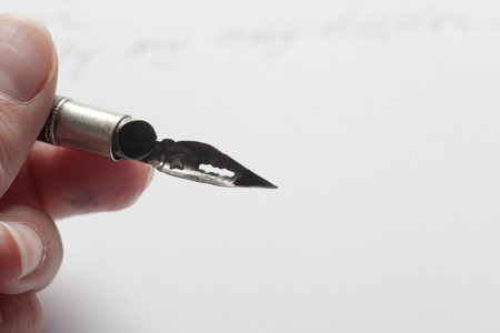 Antique fountain pen writing