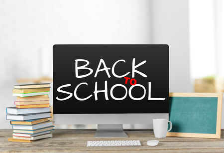 computer display for mockup in office interior.の写真素材