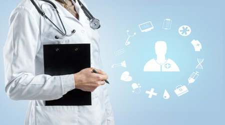 Cropped unrecognizable doctor or medical professional  torsoの写真素材