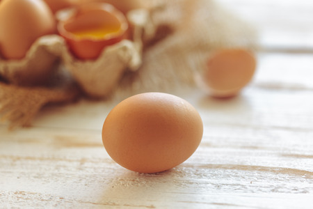 eggs on wooden background