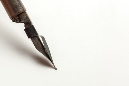 Antique fountain pen writing