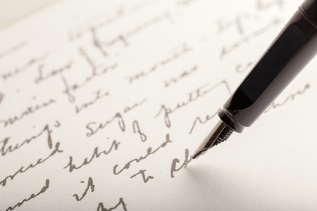 Fountain Pen on Written Pageの写真素材