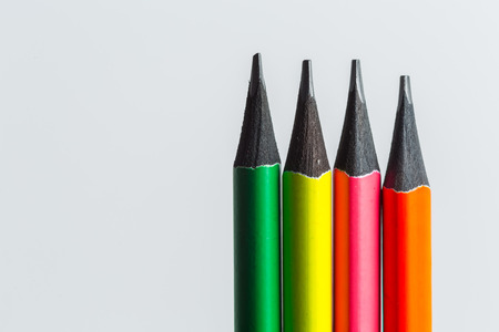 macro shot of color pencil pile pencilの写真素材