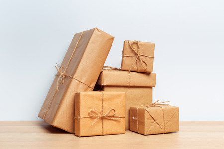 Christmas gift box on tablet