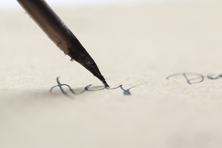 Antique fountain pen writingの写真素材