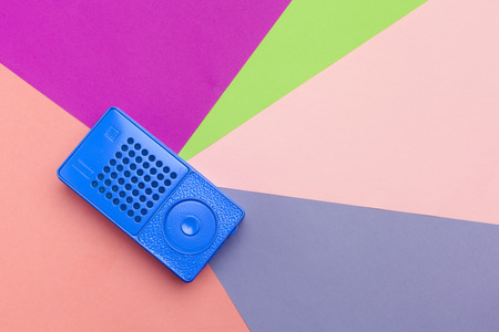 Radio receiver on color backgroundの写真素材