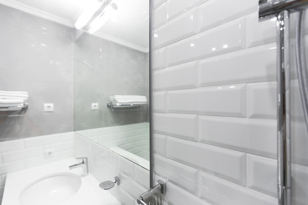 Detail of modern ceiling showerの写真素材