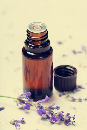 Aromatherapy oil and lavenderの写真素材