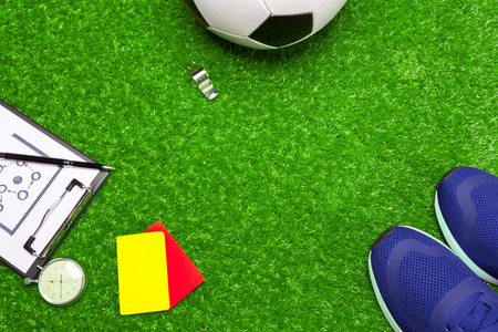 Football boots and ballの写真素材