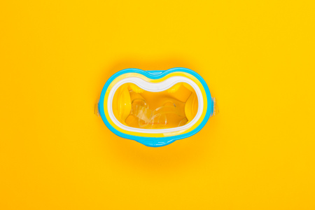 diving goggles isolated on color backgroundの写真素材