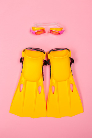 flippers on color backgroundの写真素材