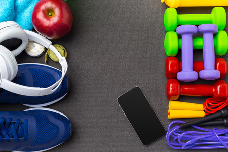 Sports Fitness concepts with Gym equipment