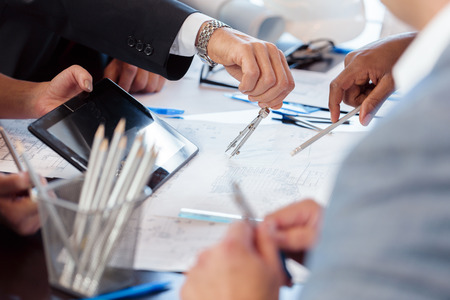 Business people working together at conference table