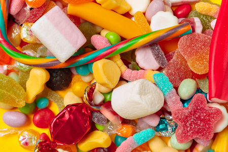 Different colorful fruit candy