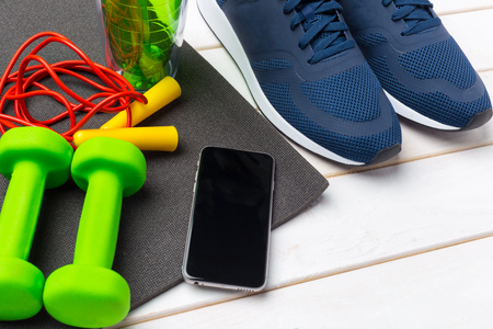 Sports Fitness concepts with Gym equipment