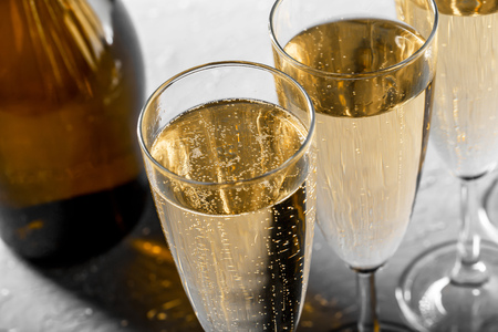 Many glasses of champagneの写真素材