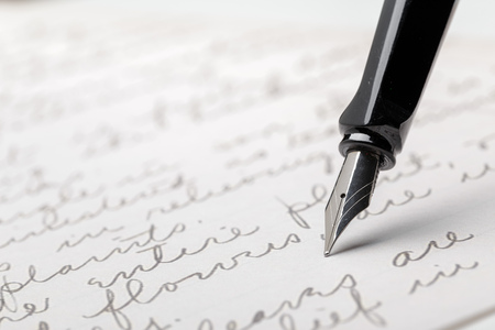 Fountain Pen on Written Pageの写真素材