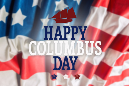 Happy Columbus day banner, american patriotic backgroundの写真素材
