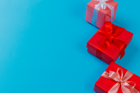 gift box on color backgroundの写真素材