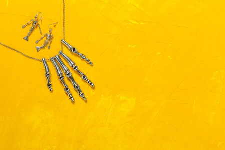 Halloween decorations on the tableの写真素材