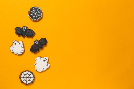 Halloween concept with cookiesの写真素材