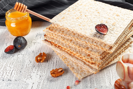 traditional Jewish kosher matzo for Easter pesahの写真素材