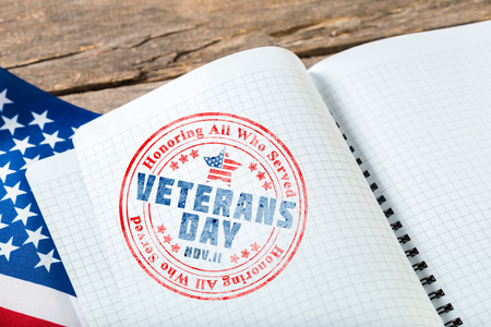 composite of veterans day flagの写真素材