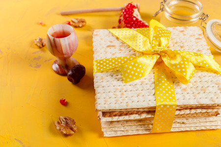 traditional Jewish kosher matzo for Easter pesahの写真素材
