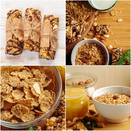 Oatmeal porridge bowlの写真素材