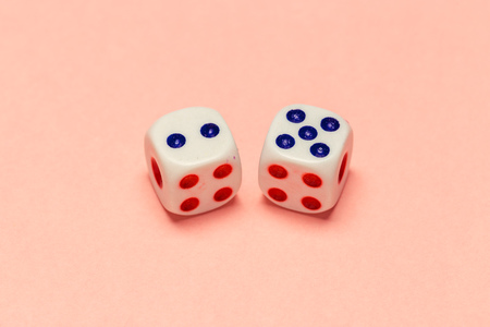 risk concept - playing diceの写真素材
