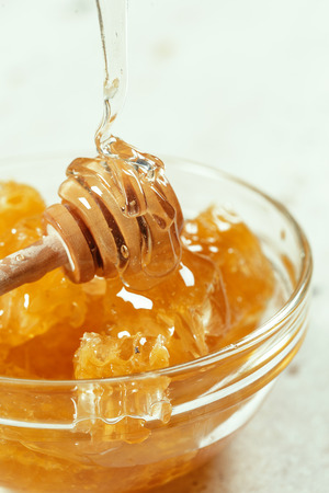 sweet honey on the tableの写真素材