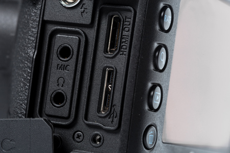 Closeup view of digital cameraの写真素材