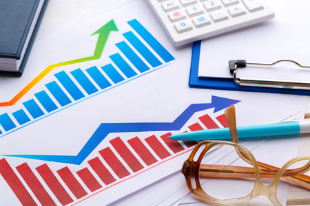 business chart showing financial success