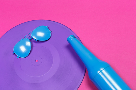 Music flat lay objectsの写真素材