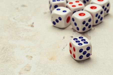 risk concept - playing diceの写真素材