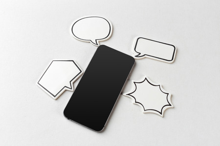 phone with blank speech bubble