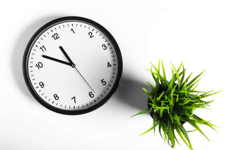 Simple classic black and white round wall clock