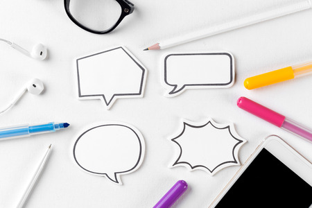 Social Media Chat Concept. Blank empty chat bubble for textの写真素材