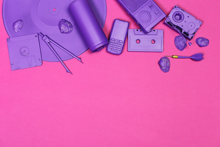 Music flat lay objectsの写真素材