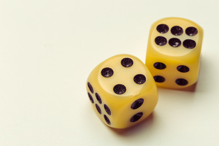 dice isolated on white backgroundの写真素材