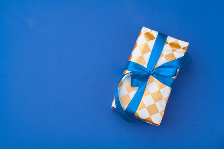 Flat lay composition with beautiful gift boxの写真素材