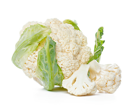 Cauliflower isolated on white backgroundの写真素材